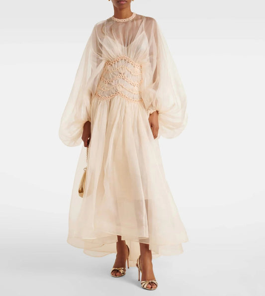 ZIMMERMANN LONG-SLEEVE PUFF-SLEEVE DRESS 270474