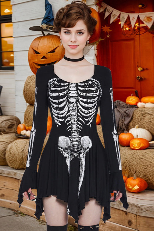 Masquerade Skull Graphic Mini Dress