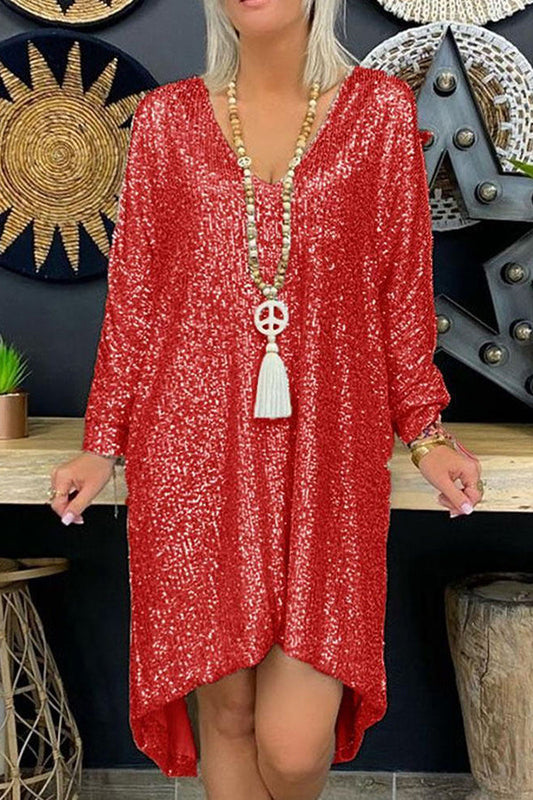Vestido mini holgado con lentejuelas de No me olvides