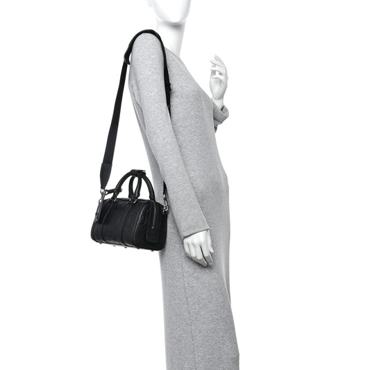 Piuma Calfskin Jumbo GG Embossed Mini Duffle Bag Black