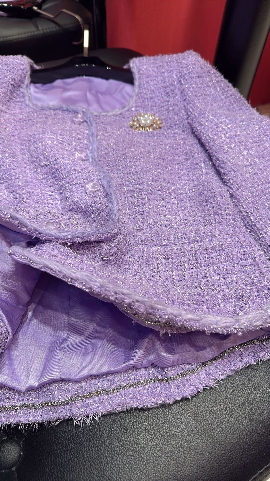 CC Brooch Jacket Lavender Polyester