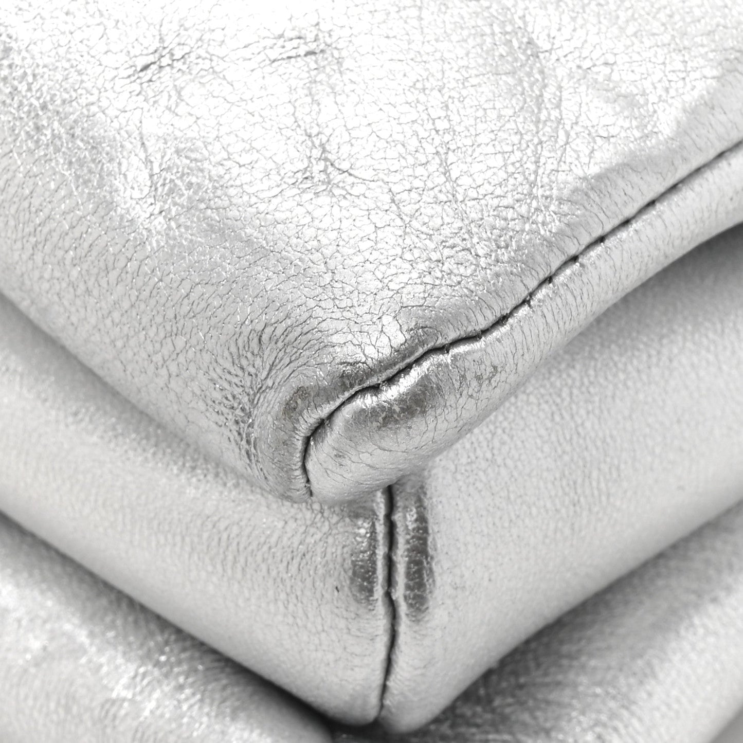 Metallic Lambskin Embossed Monogram Coussin PM Silver