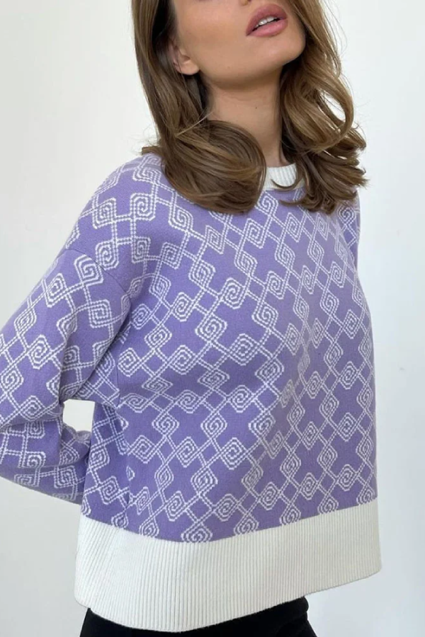 Suéter jacquard chic y de tendencia