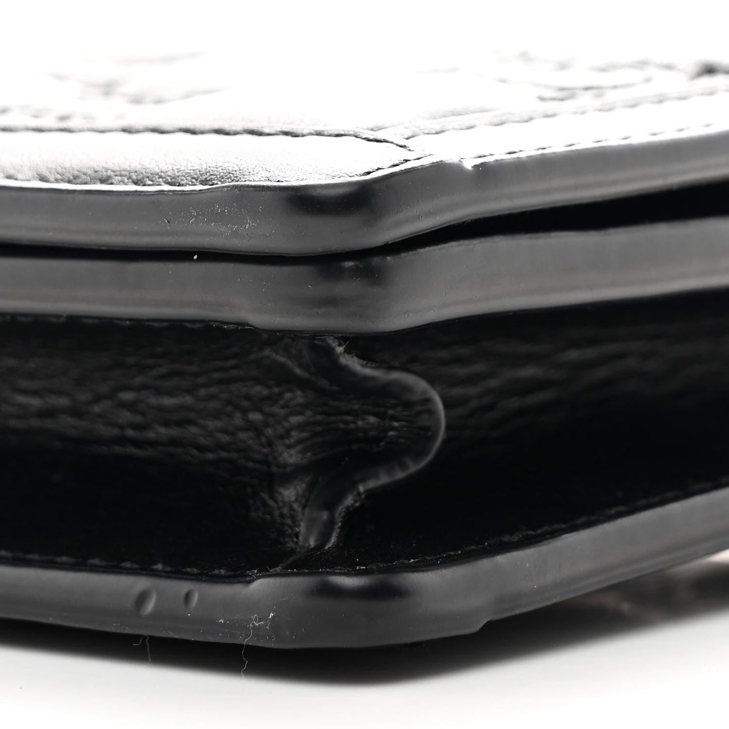 Calfskin GG Matelasse Chain Wallet Black