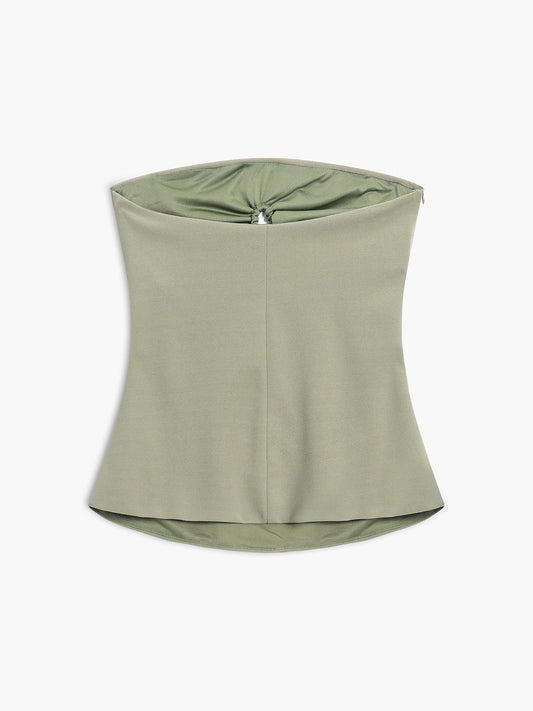 U-Ring Cutout Zippered Tube Top