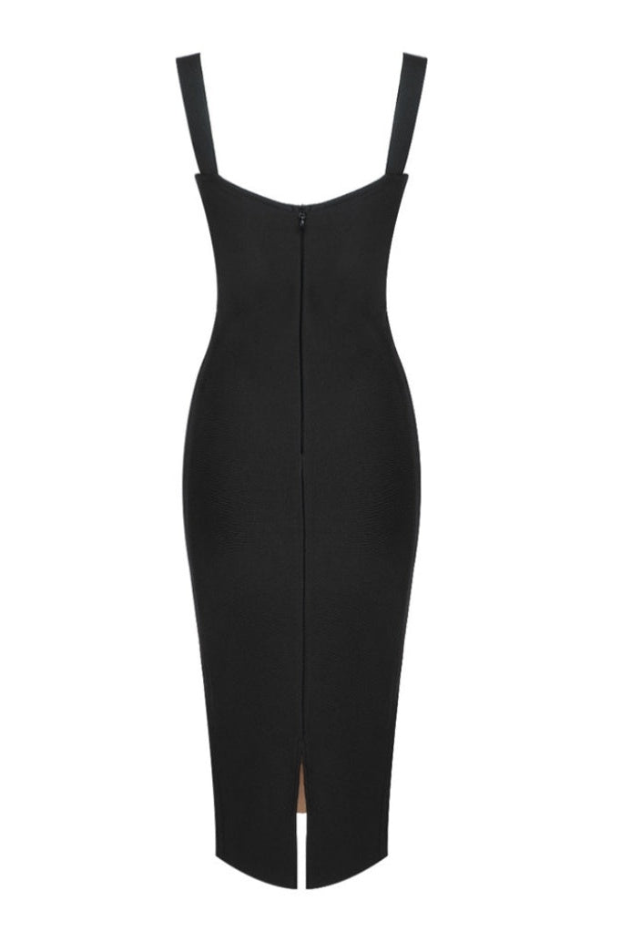 Vestido midi de encaje con banda de Moira