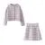 Conjunto de 2 piezas de blazer vintage a cuadros con botones de perla y cuadros vichy para mujer, cintura alta, corte en A, minifalda corta y manga larga