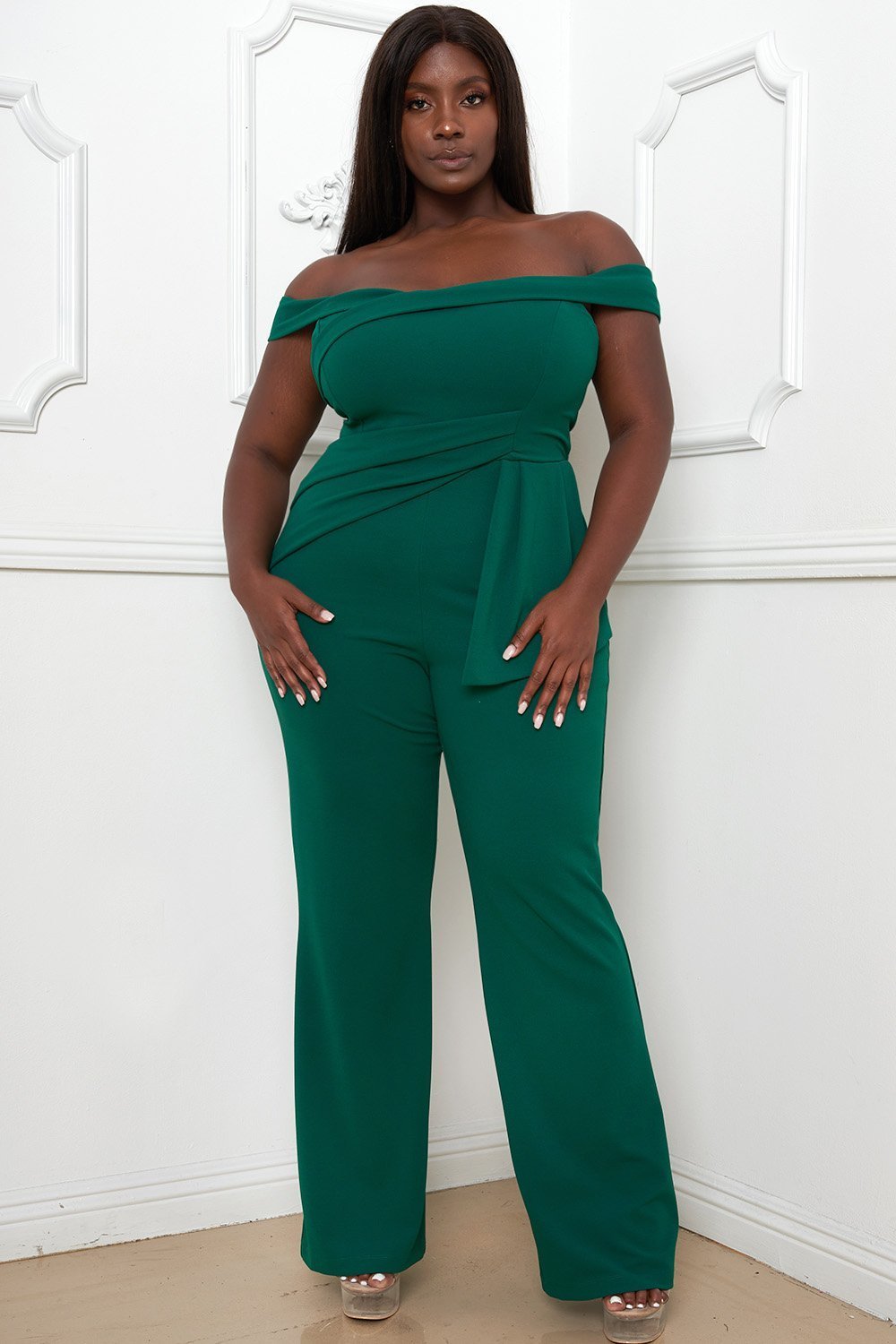 Symphony Jumpsuit - Off The Shoulder Plus Size Jumpsuit