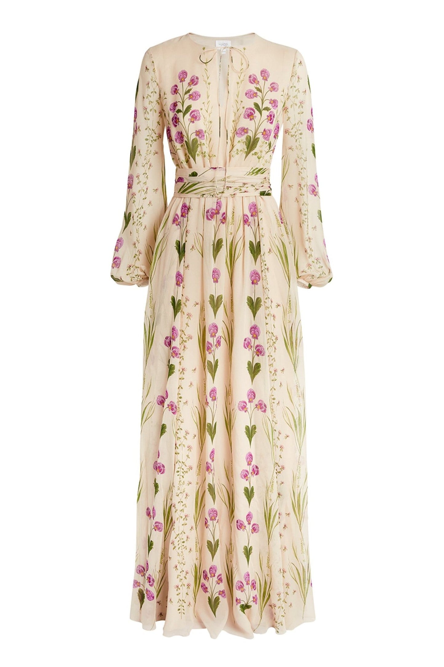 Vestido largo de manga larga con estampado floral