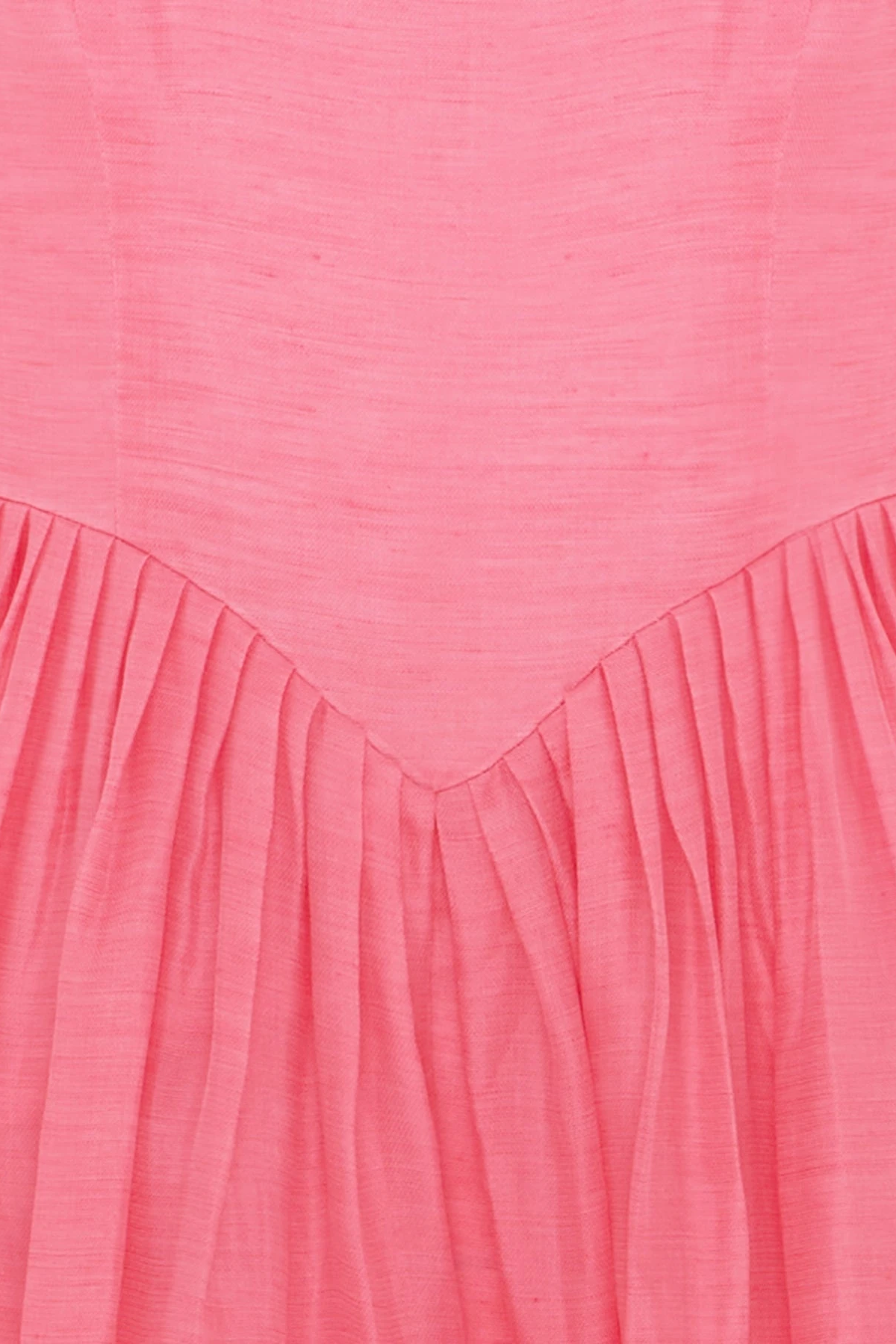 Vestido midi de cuello redondo y mangas farol lisas