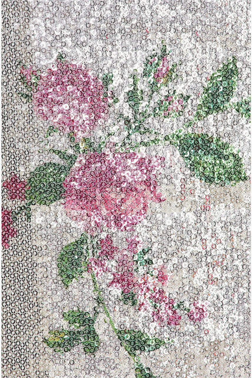 Falda midi de cintura alta con lentejuelas florales