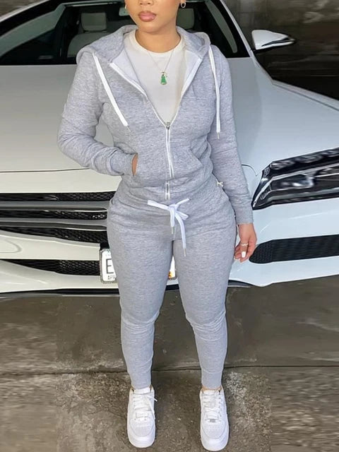 BASICS Kangaroo Pocket Pants Drawstring Trousers Women Winter Autumn Tracksuit Coat