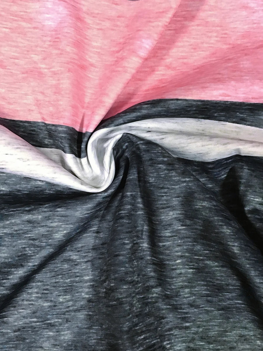 Conjunto de pantalones con cordón de color, chándal de dos piezas con cuello redondo y manga larga para mujer, estampado mixto, 2025