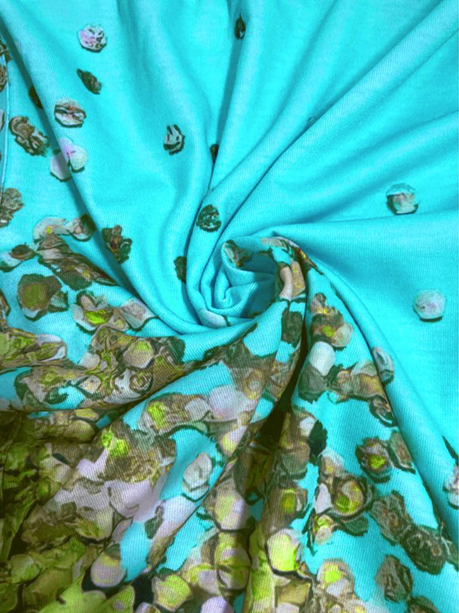 Vestido estilo camiseta de mujer con cuello en V y bolsillo de imitación de mezclilla, talla grande – Vestidos holgados de verano