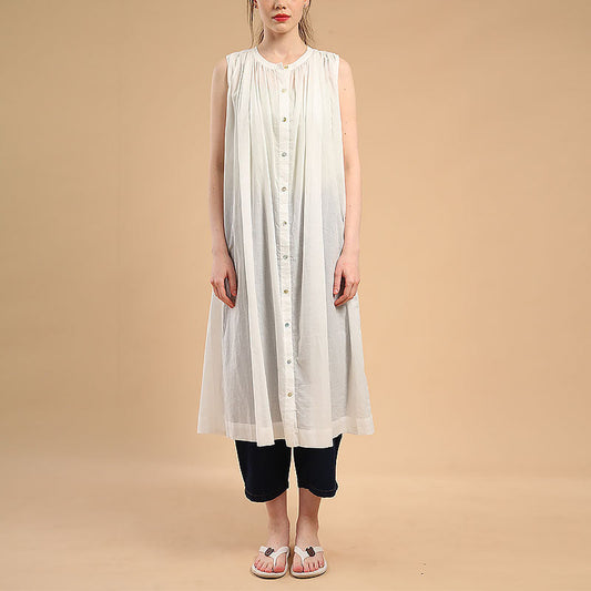 Vestido plisado francés de verano estilo occidental parisino, suelto, de gran tamaño, corte A, se puede usar como blusa.