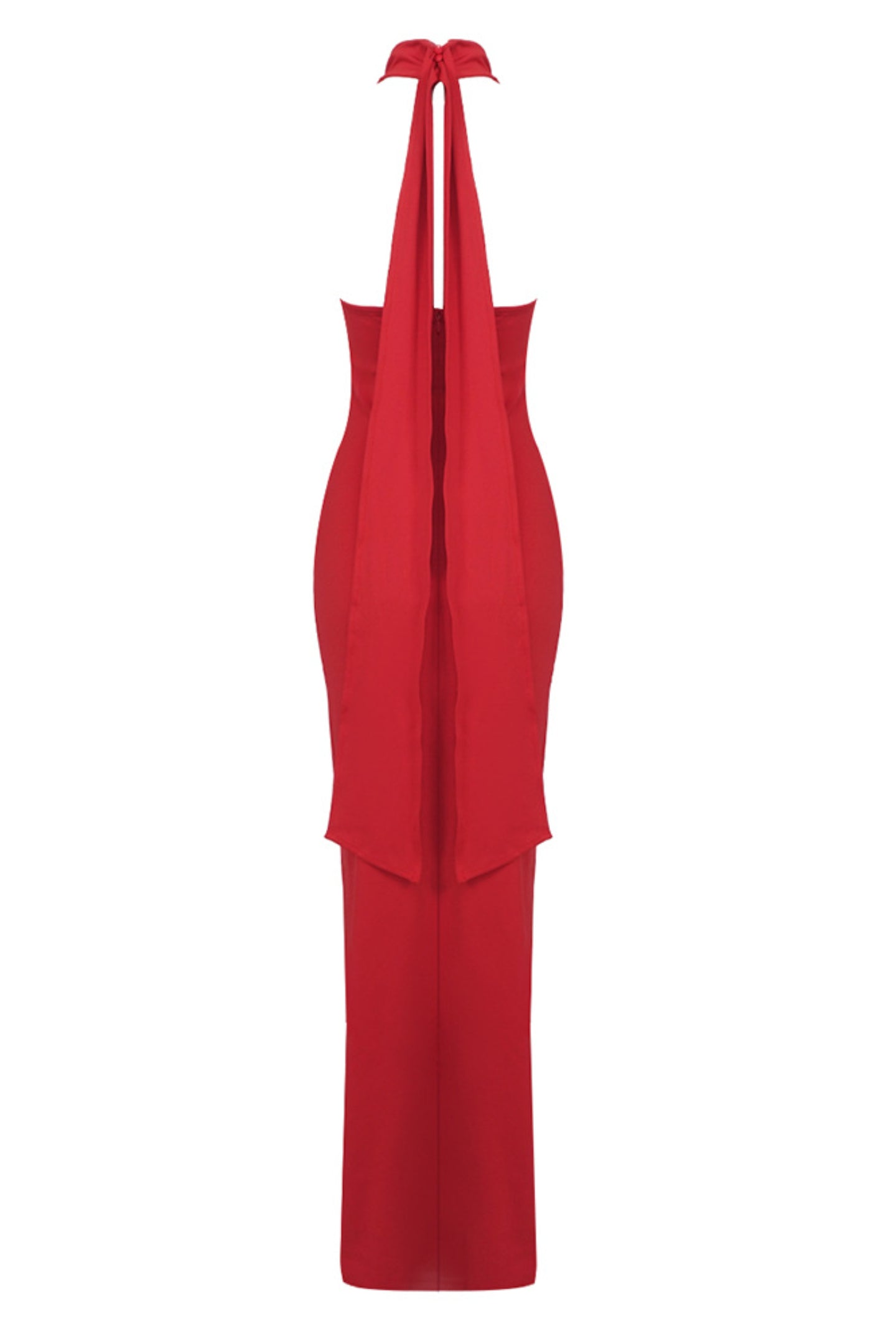 Vestido largo con apliques florales y cuello halter de Moira