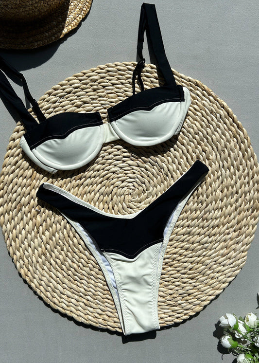 Noir Sands - Two-Tone One-Piece Swimsuit