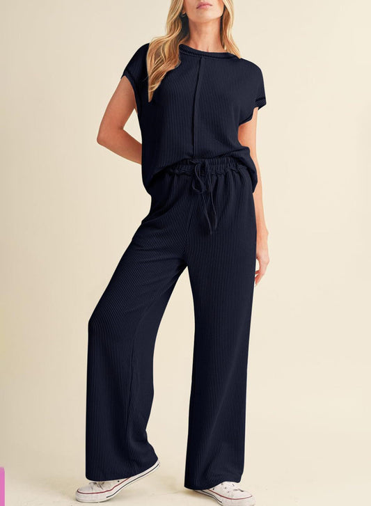 Conjunto de pantalones de oficina de color liso con manga tres cuartos para mujer, informal, primavera y verano