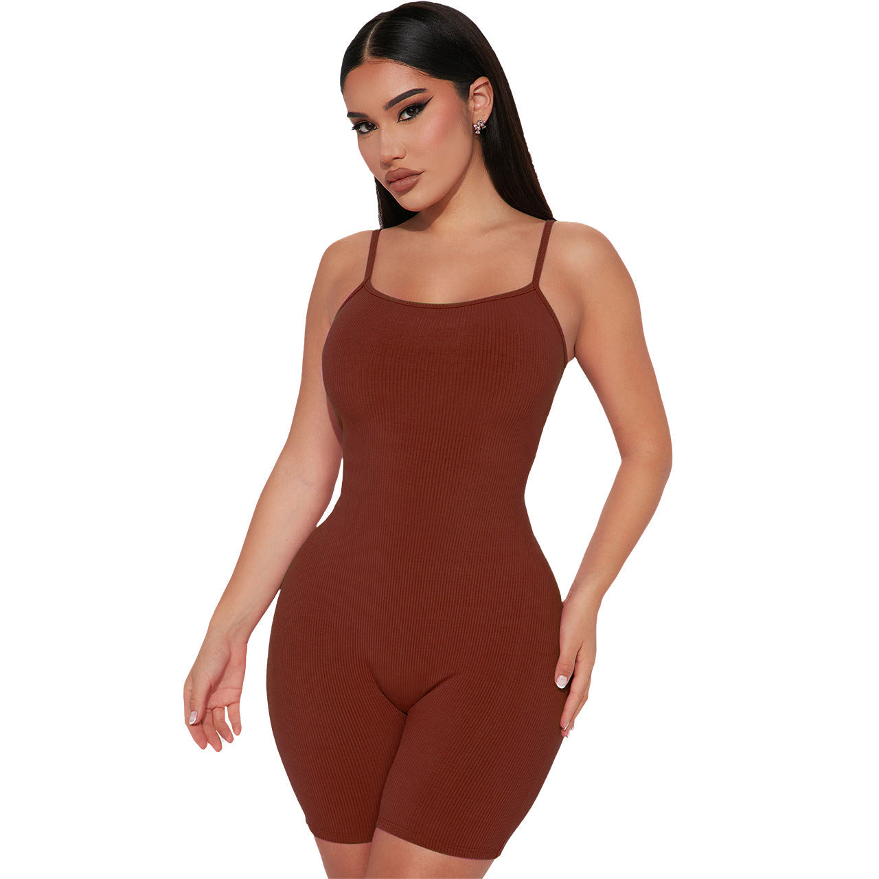Mono informal de verano con tirantes finos y realce de cadera para mujer