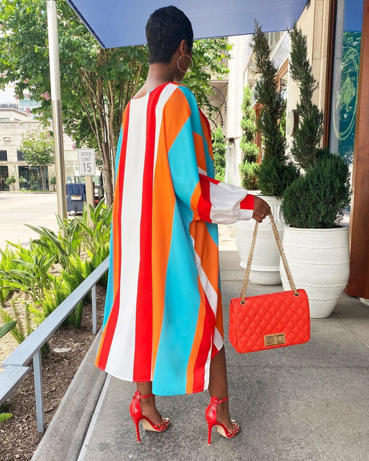 Loose Casual Contrast Color Women Dress