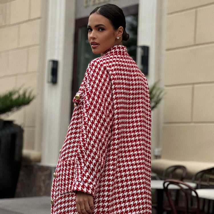 Ropa de mujer Otoño Invierno Traje Chanel Mujer Pata de Gallo Lazo Delantero Falda Cadera Conjunto de Dos Piezas