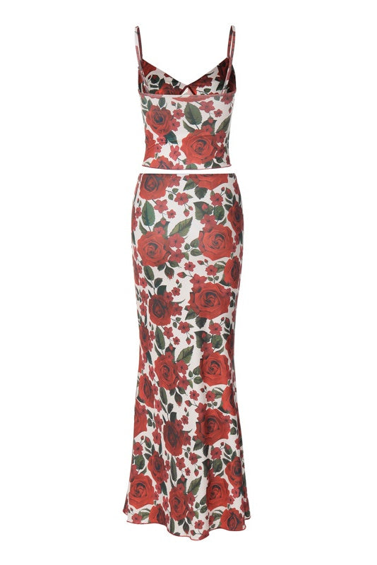 Conjunto de dos piezas con top corto y estampado de Maria Rose