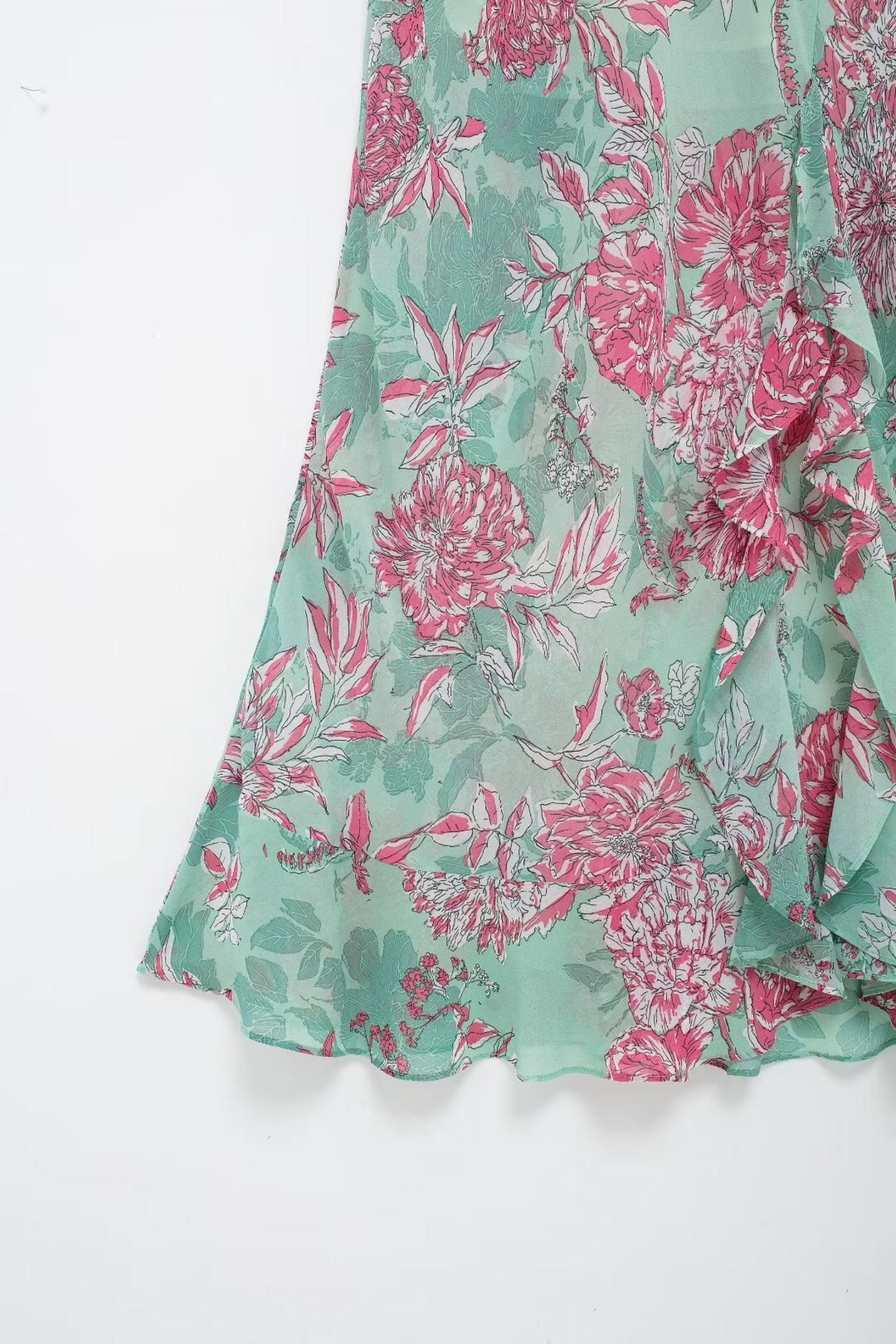 Vestido largo con tirantes finos y estampado floral Sabina