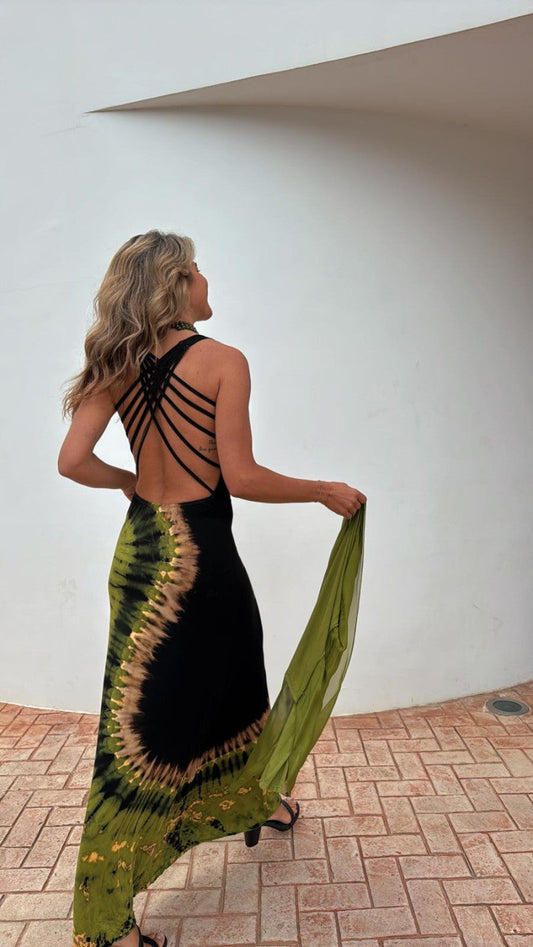 Summer Sexy Women Wear Printing Positioning Sling Backless Cross Dress