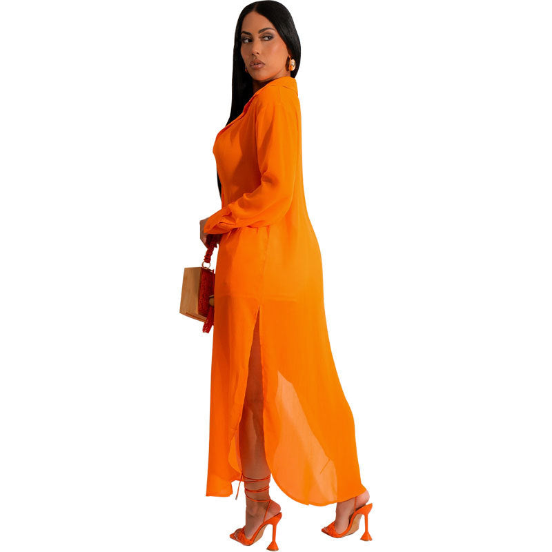 Conjunto de dos piezas de gasa de color liso para mujer, informal, de verano