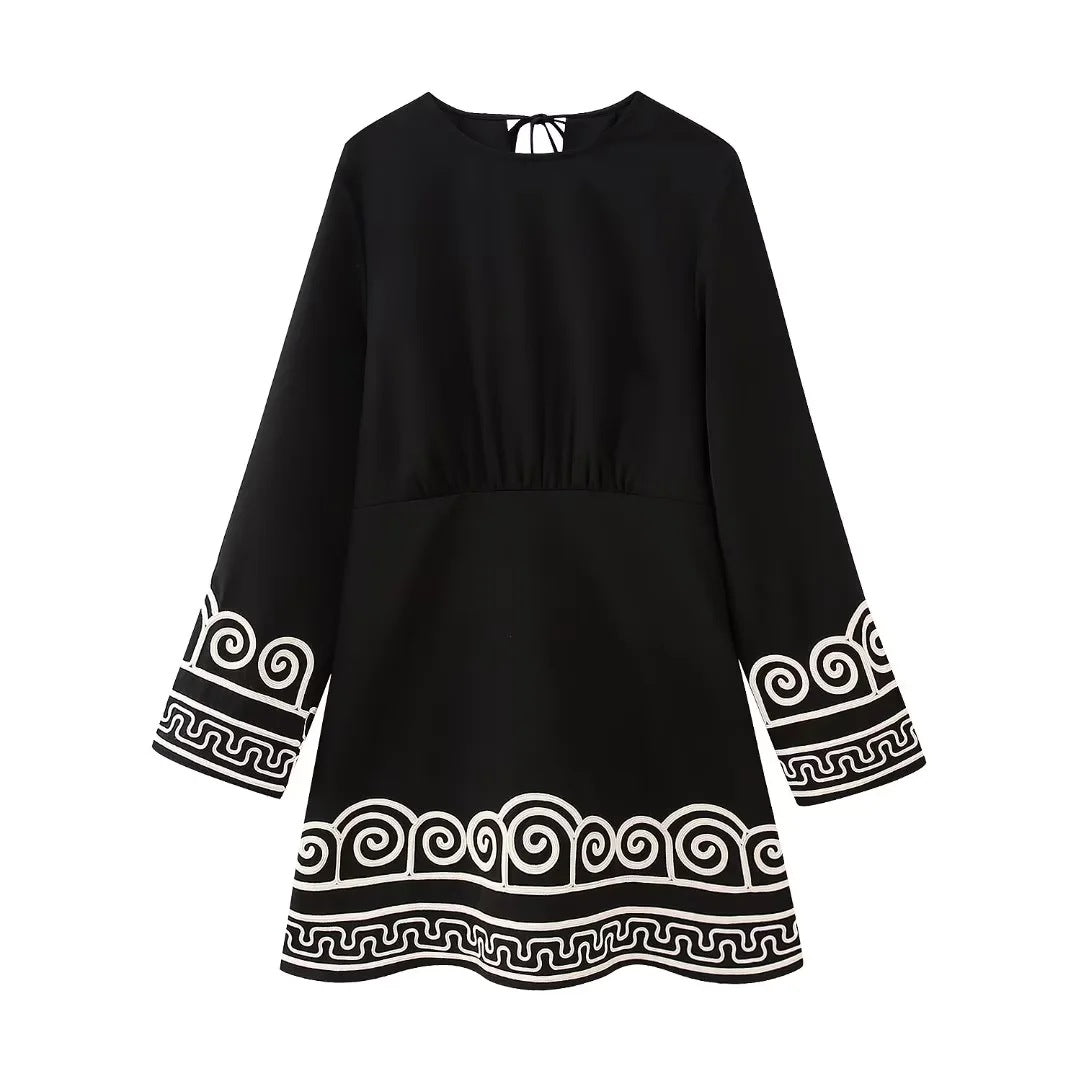 Vestido suelto de manga larga con estampado floral para mujer, ropa de otoño