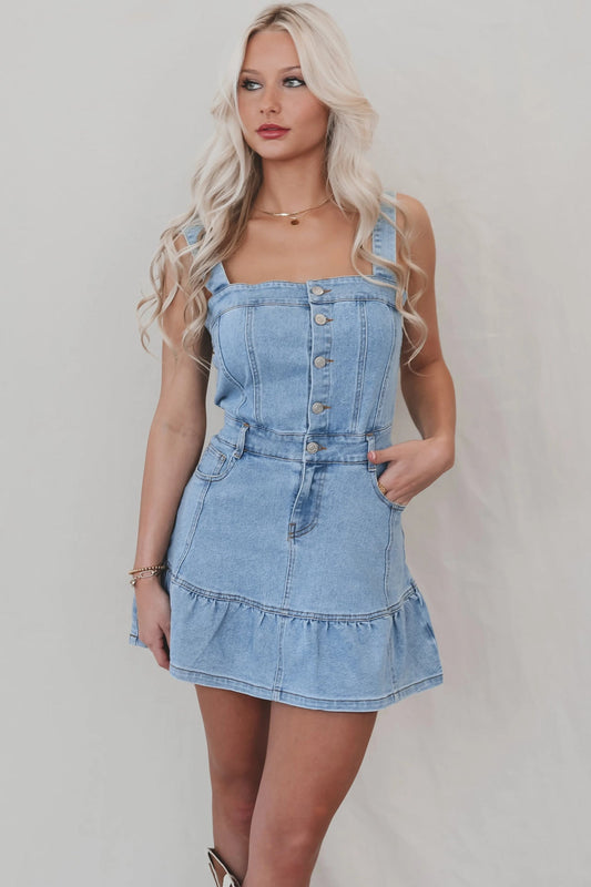 Vestido vaquero sexy con tirantes para oficina de primavera y verano para mujer
