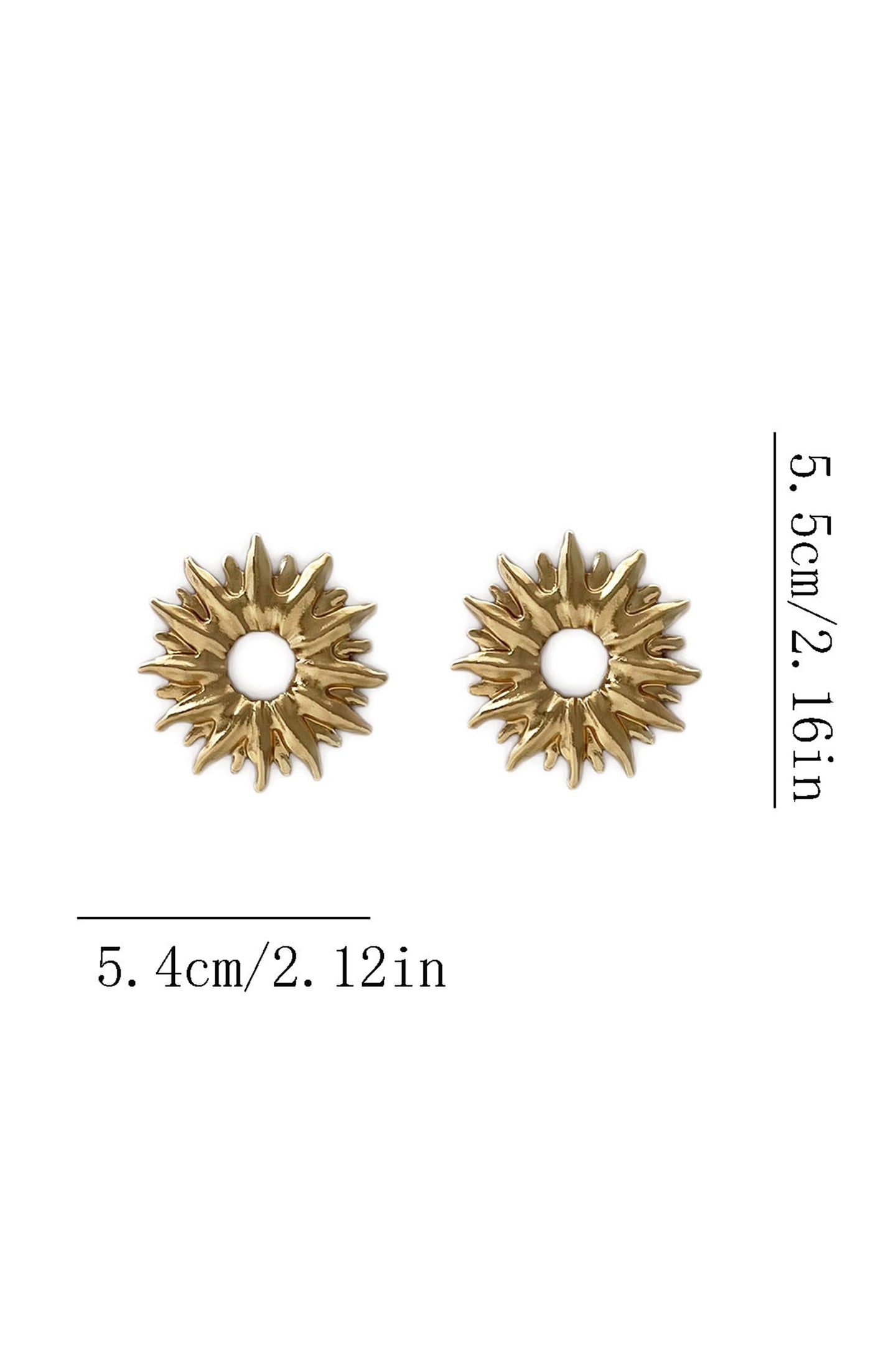 Pendientes huecos con forma de sol