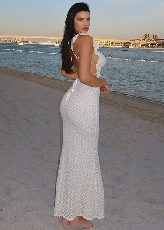 Isla - Crochet Lace Cutout Maxi Dress