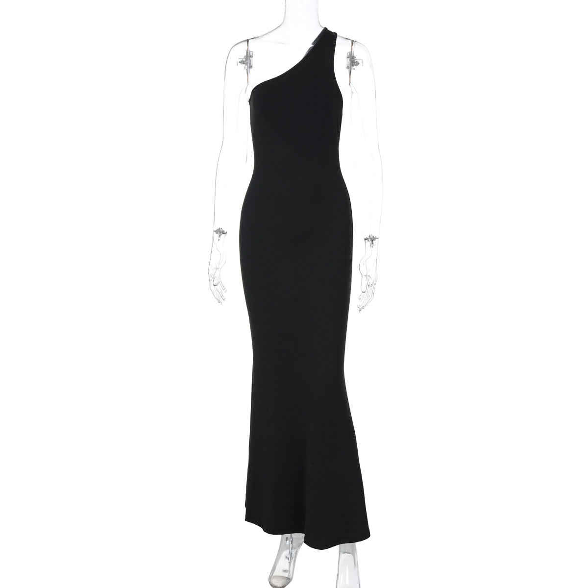 Vestido sexy de mujer, con escote en V, espalda descubierta y corte entallado, largo, liso, color liso