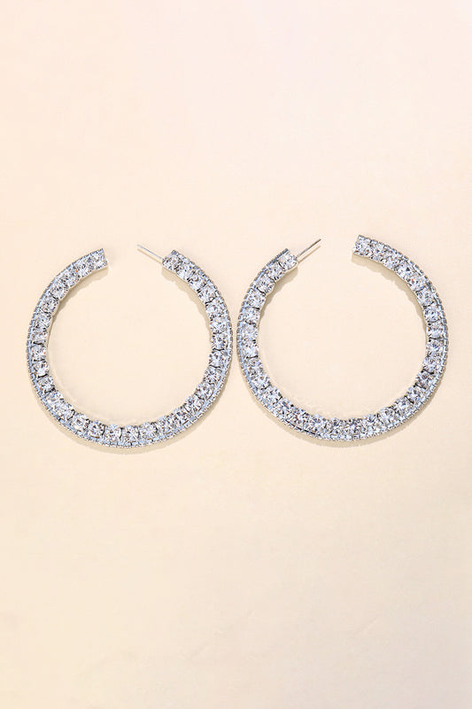Pendientes de aro con diamantes de imitación exagerados