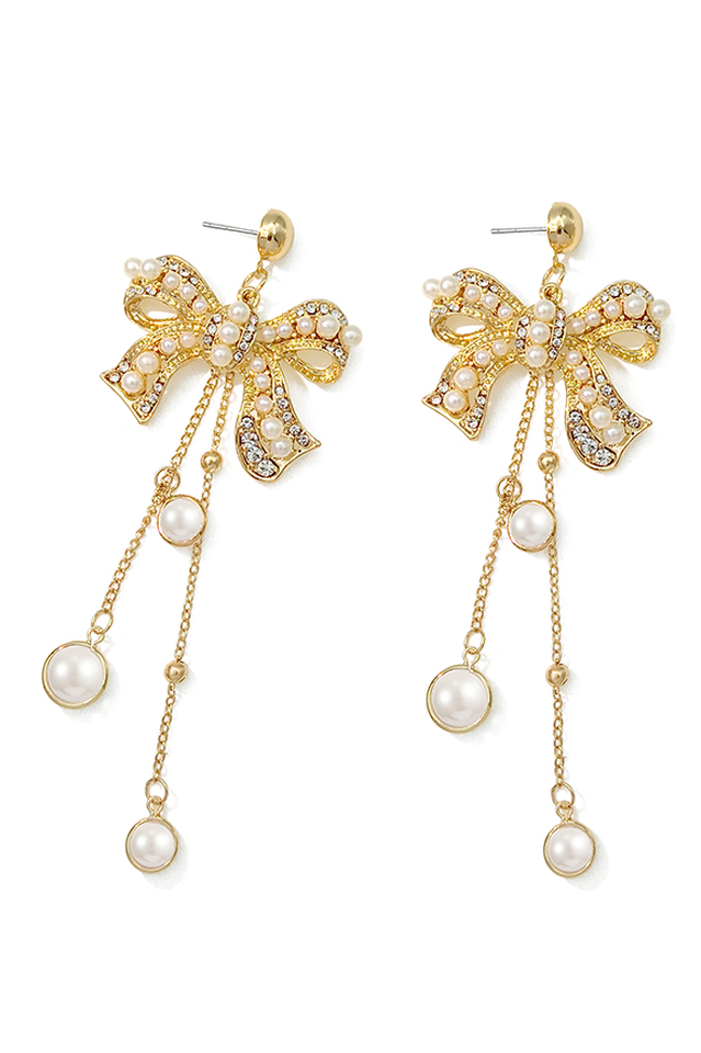 Bow Design Drop Earrings