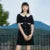 Dress Women Contrast Texture Fake Two Pieces Summer New Bubble Sleeve Breasted Short Dress Elegant Small Fragrance