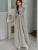 Vestidos midi informales de punto para mujer, lisos, de manga larga, cuello cuadrado, corte A, otoño, elegantes, ajustados