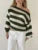Knit Sweater Pullover Female Striped Hollow Out Loose Contrast Long Sleeve Patchwork Autumn Knitwear Women’s Sweater