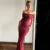 Solid Elegant Evening Prom Desses Hollow Out Ruched Long Party Off The Shoulder Wholesale Y2K Streeetwear Casual