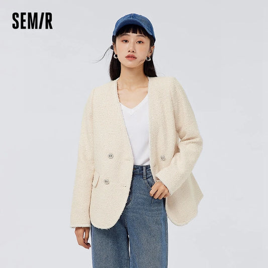 Outerwear Women V-Neck Top Fashion Commute Spring New Elegant Gentle Women’S Jacket Small Fragrance
