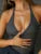 Summer Fashion Solid Colours Cop Top Women Casual Slim Lace Up Sleeveless Y2k Tops Sexy V-Neck Short Patchwork Women Clothing