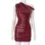 Faux Leather Skew Collar Mini Dress For Women Sexy Twist Sleeveless Ruched Dress Slim Fit Female Club Party Streetwear