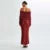 Beach Knitted Off The Shoulder Long Dress Women Slim Flare Sleeve Hollow Out Maxi Dresses 2025 Summer Lady Hip Package Robes