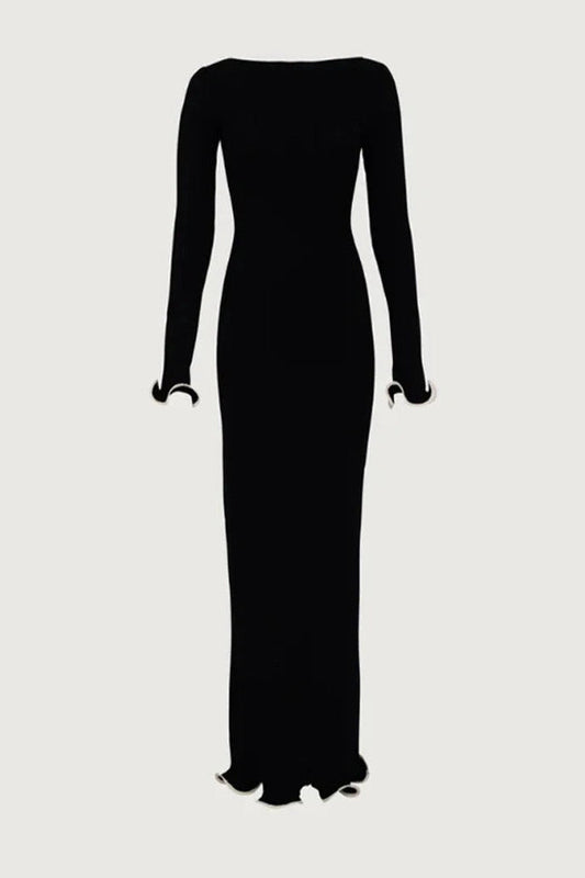 Elegant Slim Fit Mini Dress with Long Sleeves