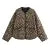 Spring New Women’s Fashion and Elegance Short and Versatile Printed Quilted Round Face Jacket Coat