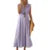Beach Dress Women Solid Color Turn Down Collar Single Breasted Sleeveless A Line Long Dresses Vacation Party Dresses