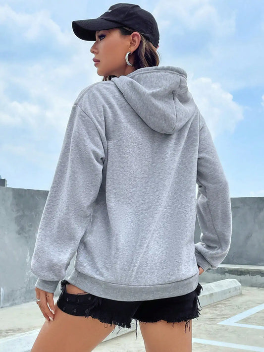 Sudadera con capucha informal de color liso para mujer, sudaderas creativas con bolsillo, ropa de calle combinable, suéteres unisex de polar para mujer