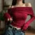 Camisetas con hombros descubiertos para mujer, camisetas casuales de manga larga lisas, tops cortos, ropa de calle, ropa de club, suéteres sexys con cuello torcido y cálidos