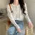 Spring Autumn Women’s Knitted Cardigan Korean Single Breasted Long Sleeve Jumper Woman Chic Round Neck Cardigans Outwear